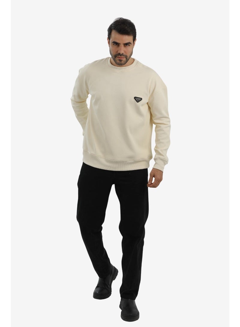 WHITE RABBIT Men’s Cotton Piqué Sweatshirt with Mixed-Back Fabric – High-Quality Comfortable Everyday Wear - Image 5